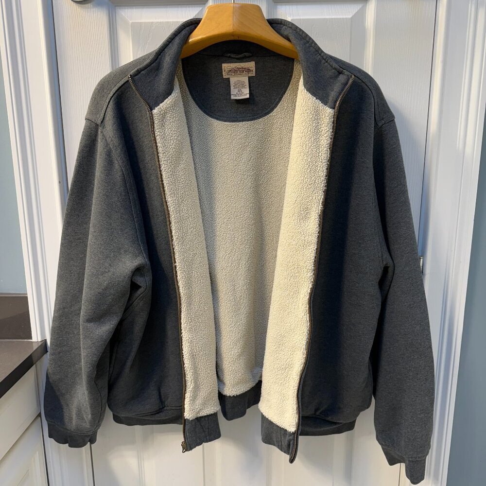 L.L. Bean Katahdin Iron Works Fleece Lined Full Zip Sweatshirt Size XXL